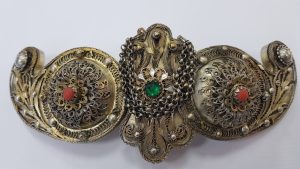 Рядка сребърна позлатена пафта от Вардарска Македония