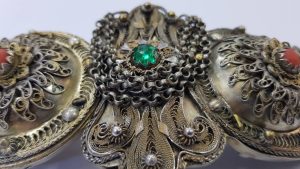 Рядка сребърна позлатена пафта от Вардарска Македония