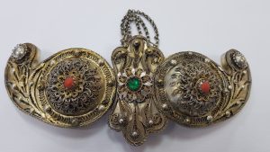 Рядка сребърна позлатена пафта от Вардарска Македония