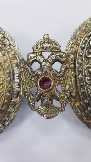 Рядка сребърна позлатена възрожденска пафта